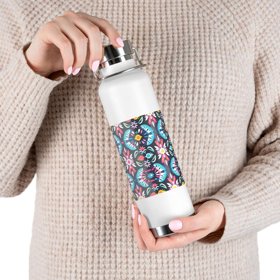 Vibrant Floral Insulated Water Bottle, Stylish Travel Mug, Eco-Friendly Hydration, Gift for Nature Lovers, Summer Picnics, Colorful Outdoor