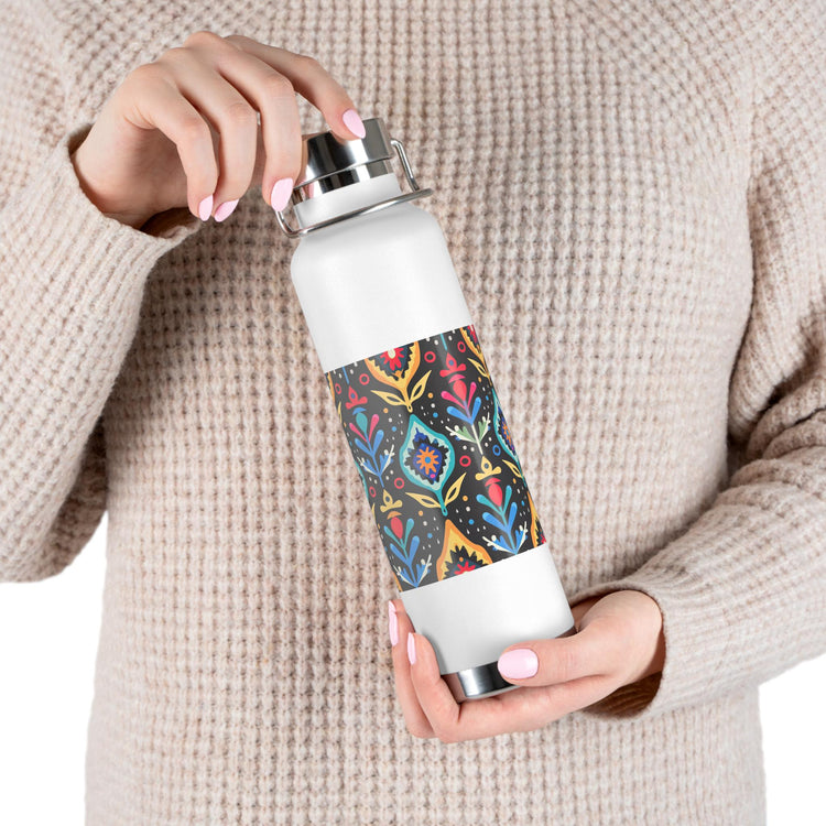Floral Insulated Water Bottle, Travel Mug, Fitness Companion, Gift for Her, Eco-Friendly Drinkware, Hydration Flask, Pink Rose Design