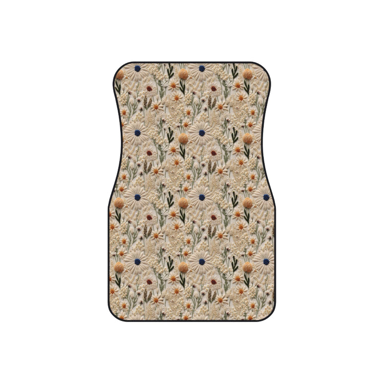 Floral Car Mats Set of 4, Elegant Car Accessories, Nature Inspired Vehicle Decor, Gifts for New Car Owners, Flower Design Floor Mats