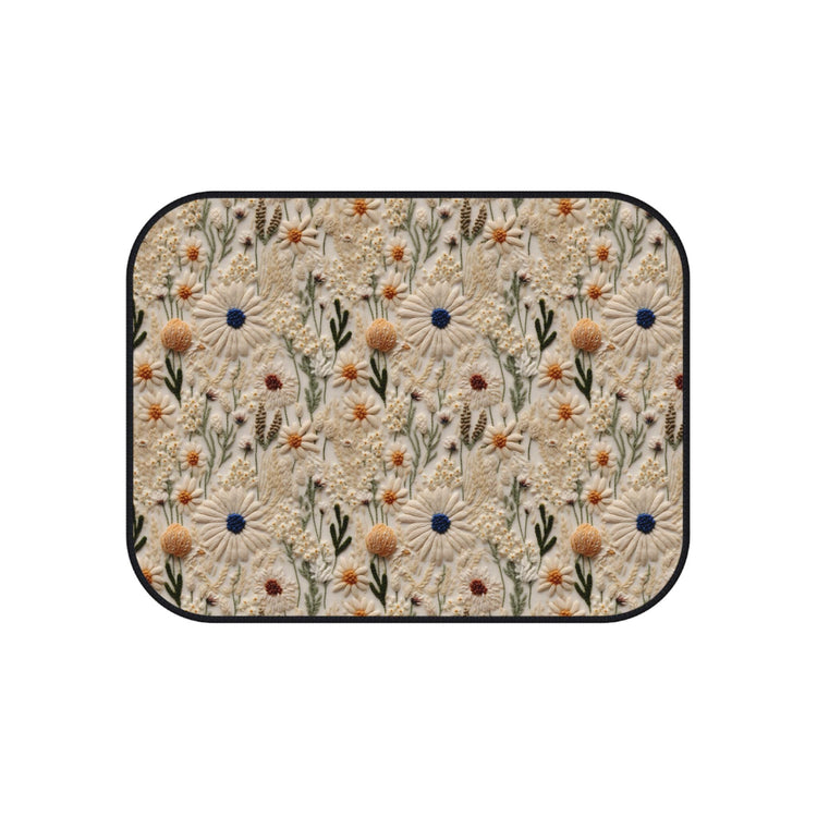 Floral Car Mats Set of 4, Elegant Car Accessories, Nature Inspired Vehicle Decor, Gifts for New Car Owners, Flower Design Floor Mats
