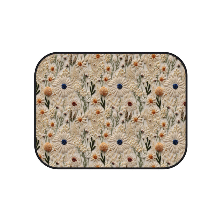 Floral Car Mats Set of 4, Elegant Car Accessories, Nature Inspired Vehicle Decor, Gifts for New Car Owners, Flower Design Floor Mats