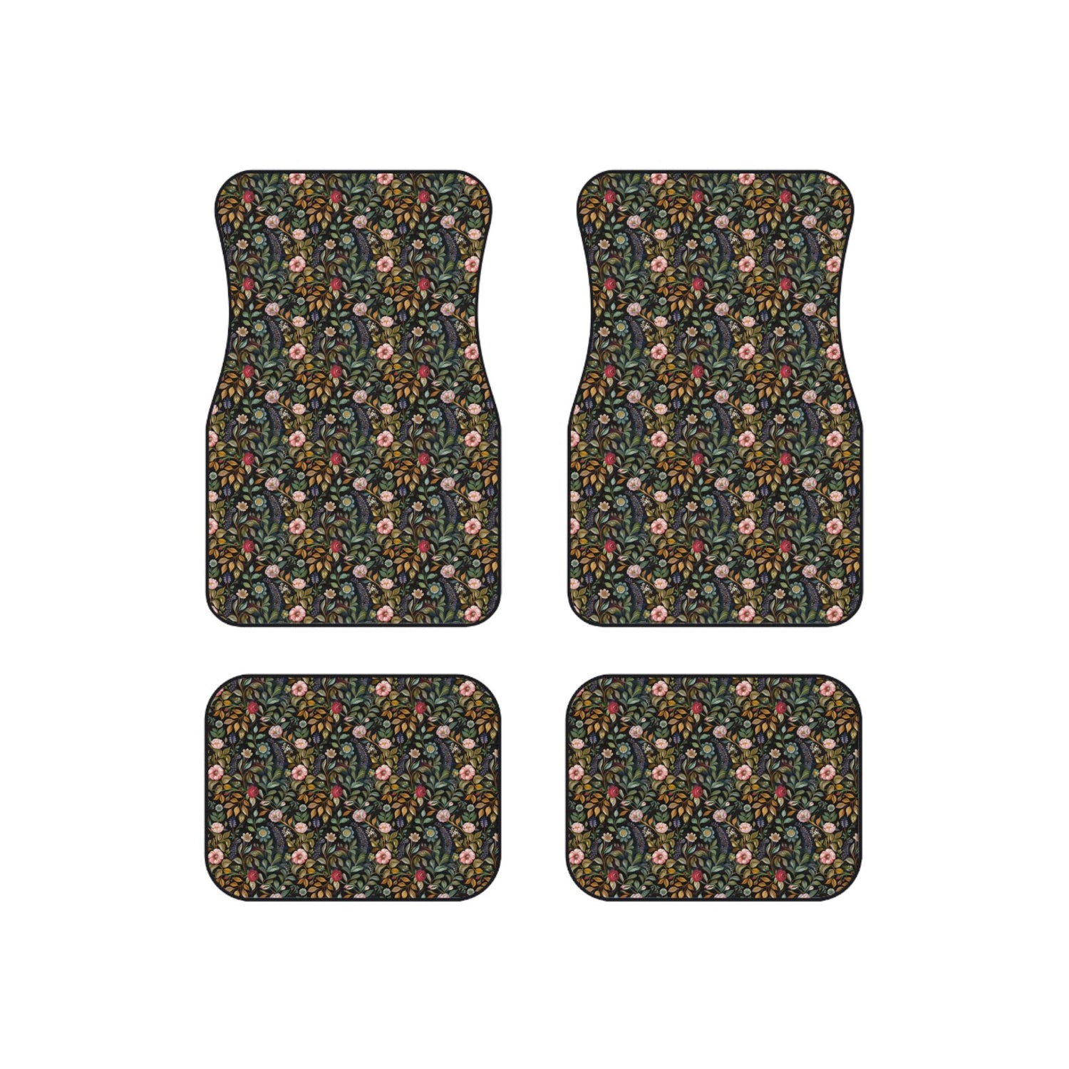 Floral Car Mats Set, Stylish Vehicle Floor Mats, Perfect for Flower Lovers, Great Gift for Home Decor, Car Accessories