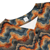 Modern Men’s Earthtone Swirl Marble Design Recycled Baseball Jersey - Eco-Friendly, Stylish, Trendy Sporty Streetwear