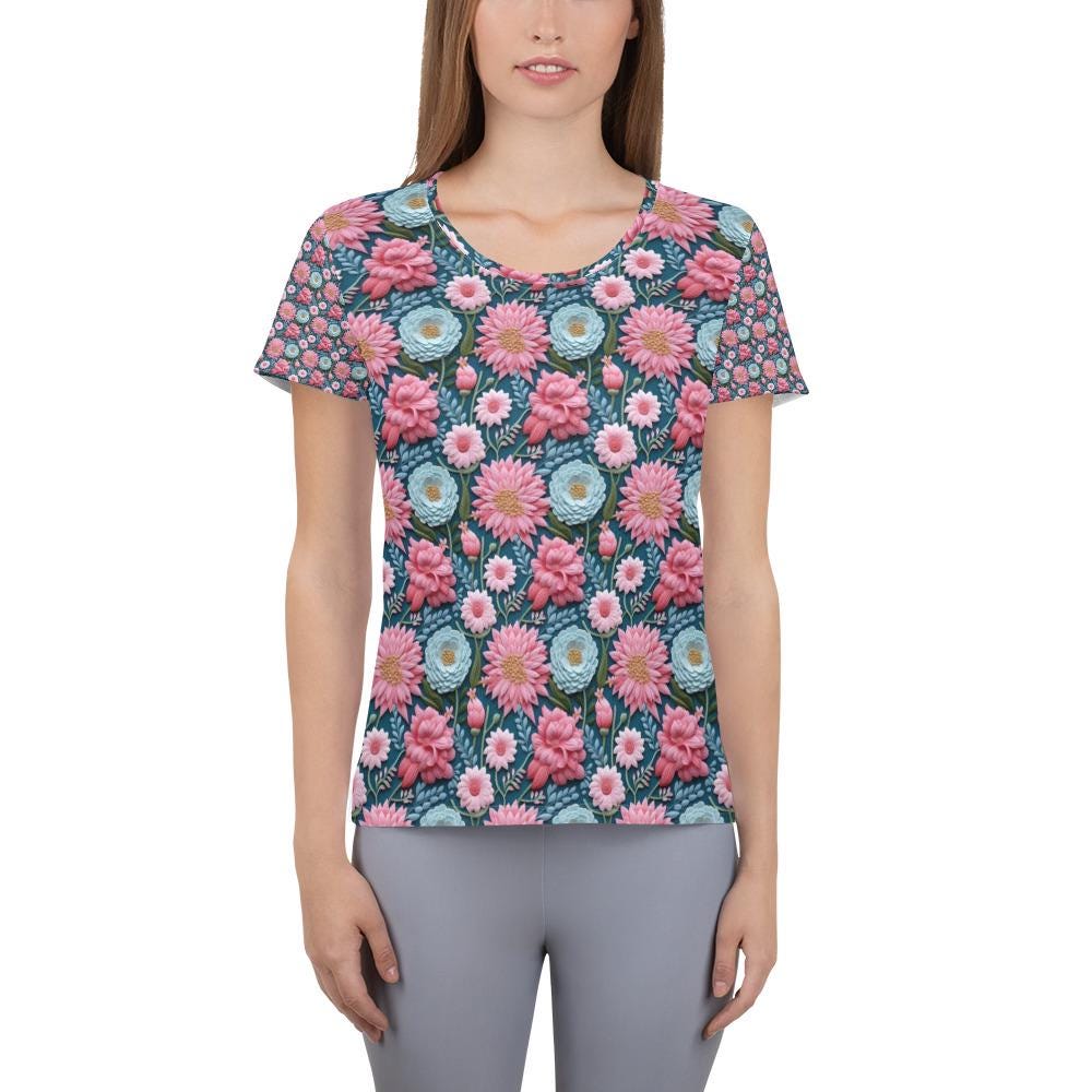 Women’s 3D Spring Floral All-Over Print Shirt - Beautiful Vibrant Floral Pattern, Trendy Casual Top, Perfect for Spring & Summer