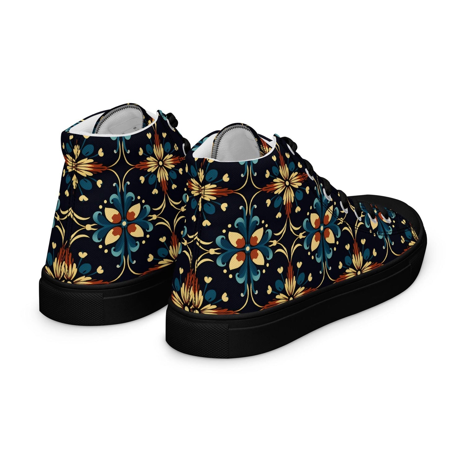 Men’s Vibrant Geometrical AOP High Top Shoes - Bold All-Over Print, Trendy Streetwear Sneakers, Unique Fashion Footwear