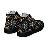 Men’s Vibrant Geometrical AOP High Top Shoes - Bold All-Over Print, Trendy Streetwear Sneakers, Unique Fashion Footwear