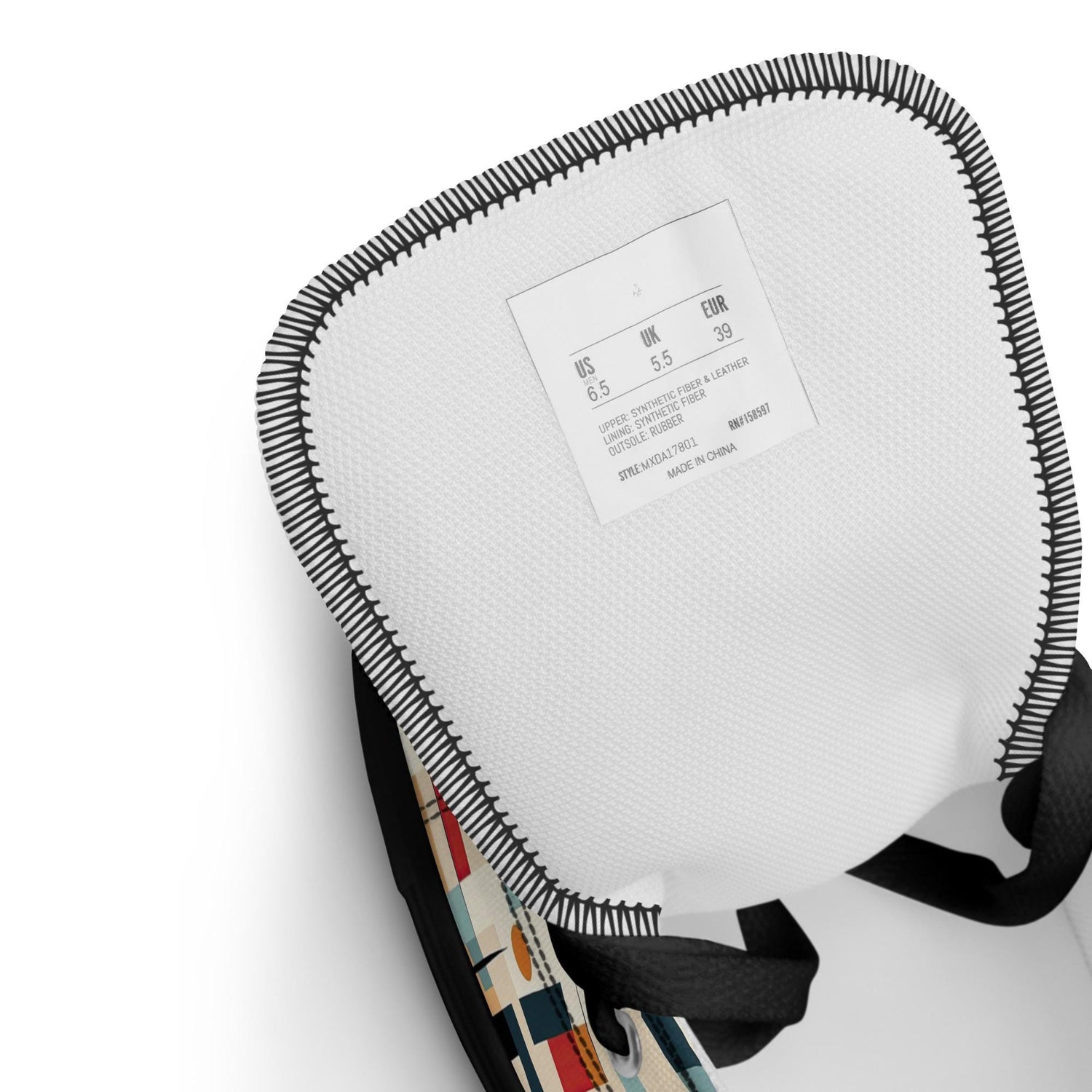 Men’s Vibrant Geometrical AOP High Top Shoes - Bold All-Over Print, Trendy Streetwear Sneakers, Unique Fashion Footwear