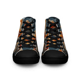 Men’s Earthtone Marble Design High Top Sneakers - Unique Marble Pattern, Trendy Casual Footwear, Stylish & Comfortable Sneakers