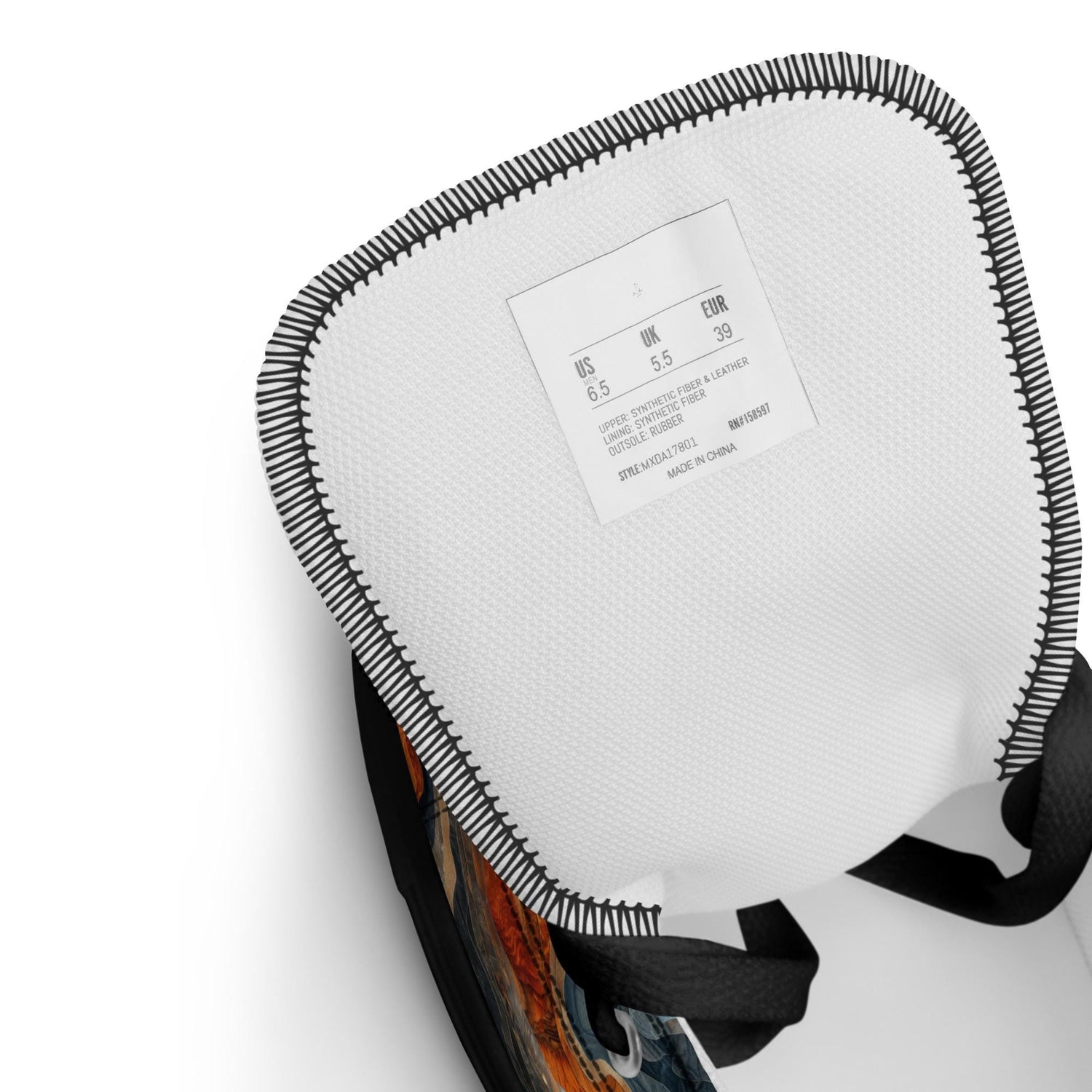 Men’s Earthtone Marble Design High Top Sneakers - Unique Marble Pattern, Trendy Casual Footwear, Stylish & Comfortable Sneakers