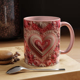 Romantic Heart Accent Coffee Mug - Perfect for Valentine&
