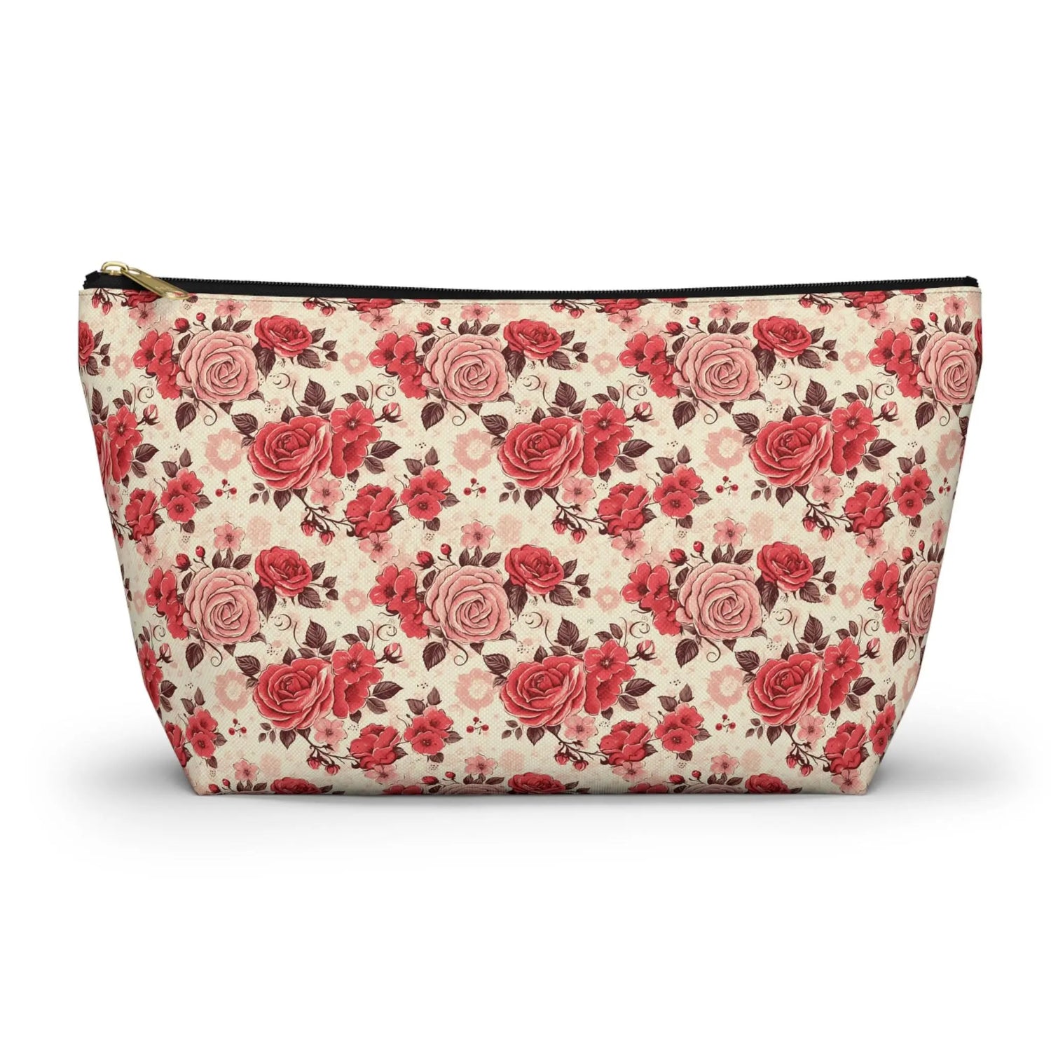 Vintage Floral Accessory Pouch, Perfect for Makeup, Travel, Organizing, Gift for Her, Rose Pattern Toiletry Bag