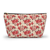 Vintage Floral Accessory Pouch, Perfect for Makeup, Travel, Organizing, Gift for Her, Rose Pattern Toiletry Bag