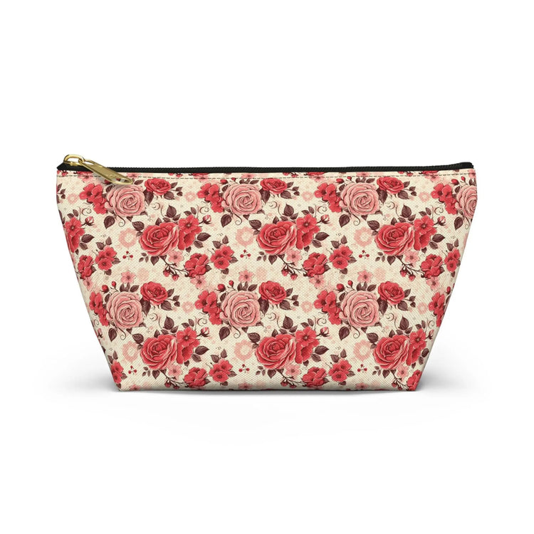 Vintage Floral Accessory Pouch, Perfect for Makeup, Travel, Organizing, Gift for Her, Rose Pattern Toiletry Bag