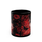 Gothic Romance Mug | Black Mug with Floral Design | Perfect Gift, Home Decor, Coffee Lover&
