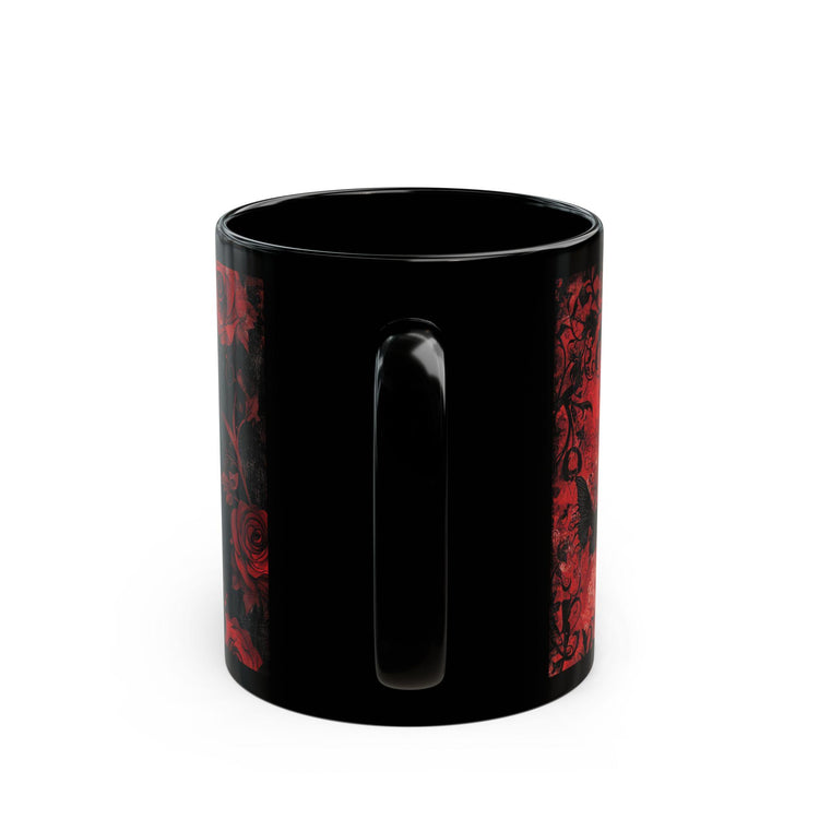 Gothic Romance Mug | Black Mug with Floral Design | Perfect Gift, Home Decor, Coffee Lover&