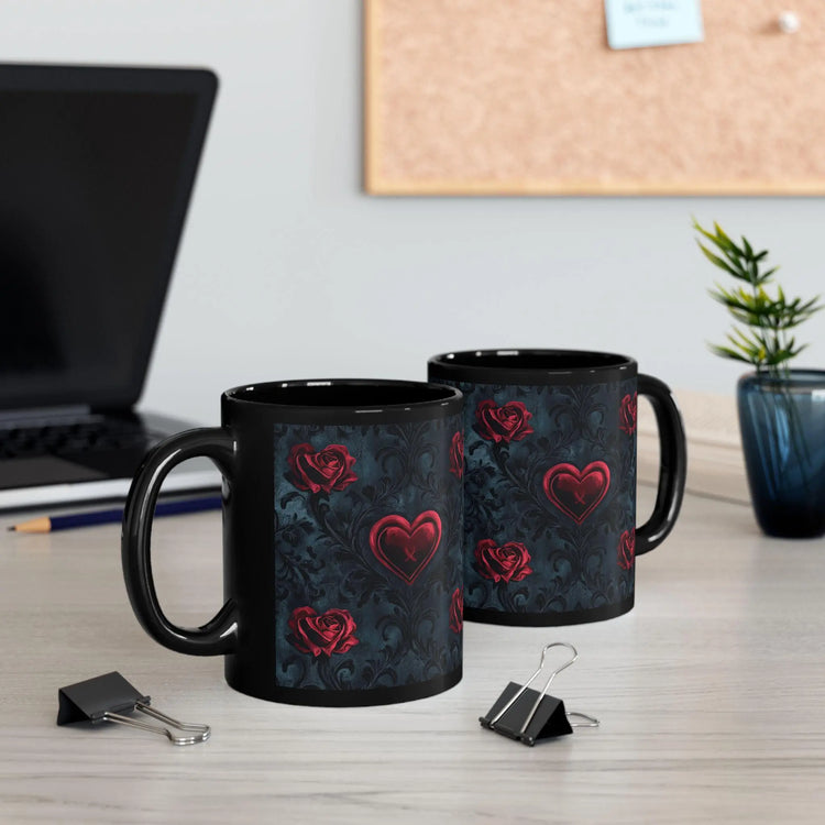 Romantic Floral Mug, Coffee Cup for Lovebirds, Valentine&