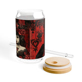 Gothic Art Sipper Glass, 16oz - Perfect for Halloween, Unique Gift for Goth Lovers, Eco-Friendly, Stylish Drinkware