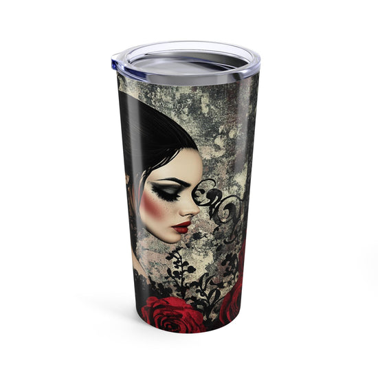Gothic Rose 20oz Tumbler, Vintage Floral Travel Mug, Elegant Drinkware, Perfect Gift for Her, Halloween Party Accessory, Artisan Travel Mug