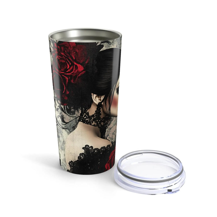Gothic Rose 20oz Tumbler, Vintage Floral Travel Mug, Elegant Drinkware, Perfect Gift for Her, Halloween Party Accessory, Artisan Travel Mug