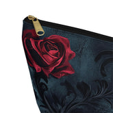 Romantic Floral Accessory Pouch, Heart Design Makeup Bag, Perfect for Gifts, Travel Organizer, Evening Out, Valentine&