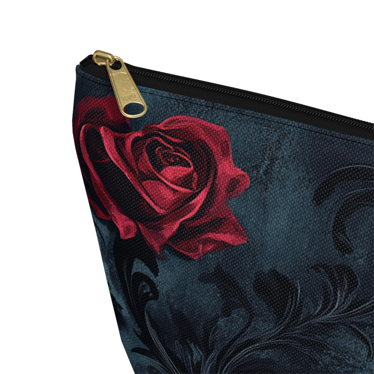 Romantic Floral Accessory Pouch, Heart Design Makeup Bag, Perfect for Gifts, Travel Organizer, Evening Out, Valentine&