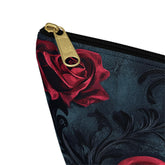 Romantic Floral Accessory Pouch, Heart Design Makeup Bag, Perfect for Gifts, Travel Organizer, Evening Out, Valentine&