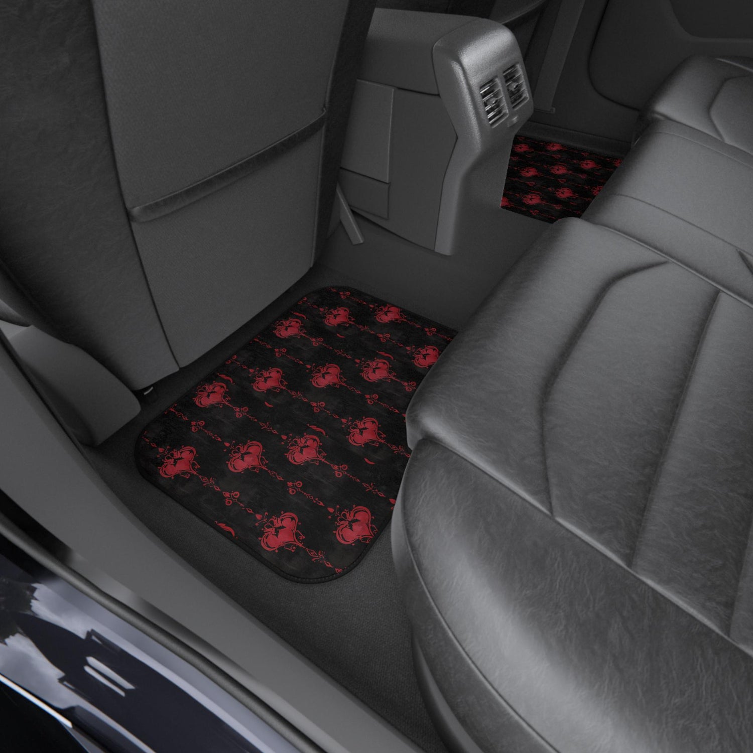 Elegant Gothic Car Mats - Set of 4, Unique Auto Accessories, Flooring for Holidays, Perfect for Car Lovers, Stylish Vehicle Decor