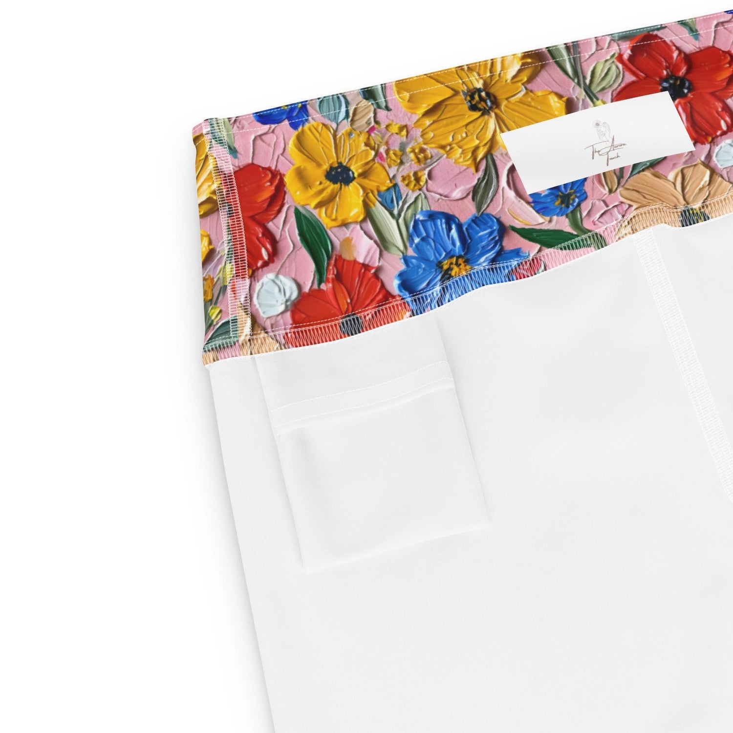 Simulated Painted Floral Print Leggings | Unique All-Over Pattern | Stretchy, Comfortable & Stylish | Perfect for Yoga, Casual, or Workout