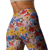Simulated Painted Floral Print Leggings | Unique All-Over Pattern | Stretchy, Comfortable & Stylish | Perfect for Yoga, Casual, or Workout
