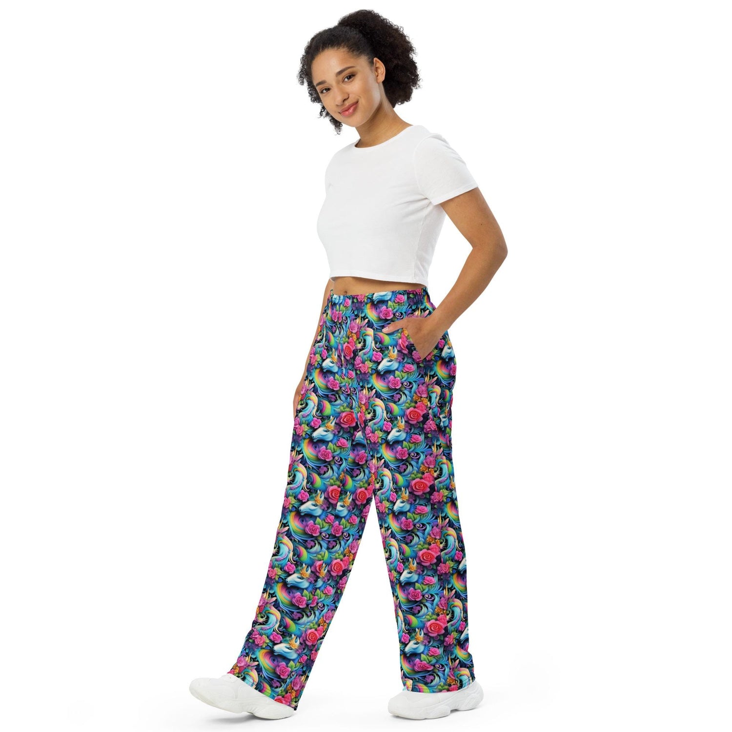 Unicorn Colorful Lounge Pants | Wide-Leg Comfort | Vibrant & Whimsical Design | Perfect for Casual Wear, Yoga, or Lounging in Style