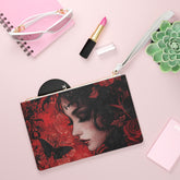 Gothic Floral Clutch Bag: Stylish Evening Purse for Special Occasions, Festival Accessory, Gift Idea for Her, Elegant Makeup Pouch