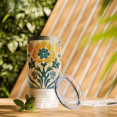 Floral Pattern Ringneck Tumbler, 20oz | Travel Mug, Coffee Cup, Insulated Water Bottle, Gift for Nature Lovers, Summer Vibes