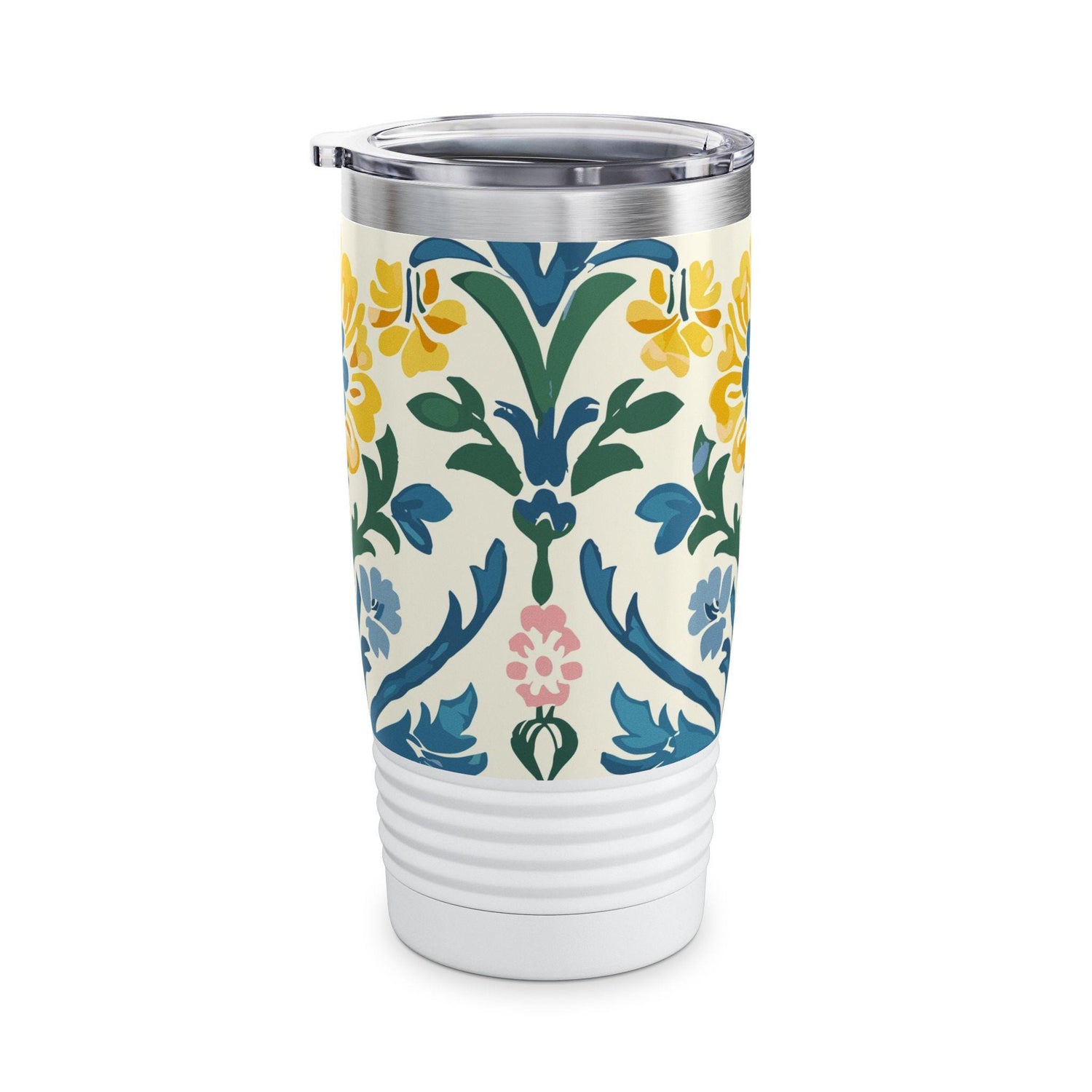 Floral Pattern Ringneck Tumbler, 20oz | Travel Mug, Coffee Cup, Insulated Water Bottle, Gift for Nature Lovers, Summer Vibes