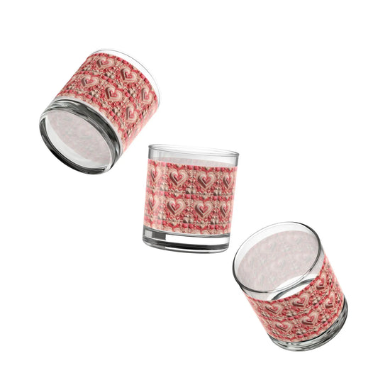 Valentines Heart Design Rocks Glass, Romantic Drinkware, Heart Pattern Whiskey Glass, Valentine&
