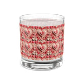 Valentines Heart Design Rocks Glass, Romantic Drinkware, Heart Pattern Whiskey Glass, Valentine&