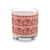 Valentines Heart Design Rocks Glass, Romantic Drinkware, Heart Pattern Whiskey Glass, Valentine&