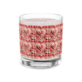 Valentines Heart Design Rocks Glass, Romantic Drinkware, Heart Pattern Whiskey Glass, Valentine&