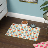 Floral Pet Food Mat - Vibrant Dog Bowl Mat, Cat Feeding Station, Decor for Pet Lovers, Kitchen Accessories, Gift for Pet Parents