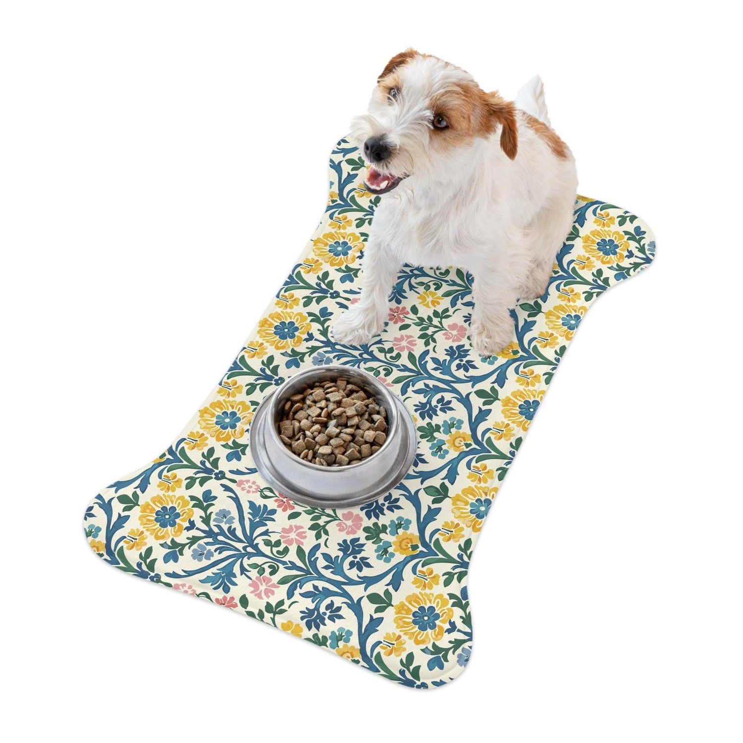 Floral Pet Feeding Mats - Cute Dog Mat, Cat Feeding Tray, Waterproof Dish Mat, Gift for Pet Lovers, Home Decor