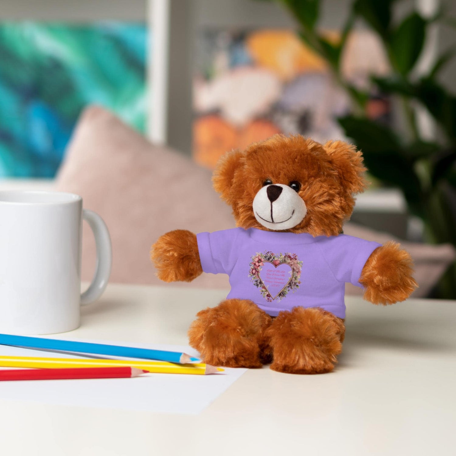 Cuddly Stuffed Animal with Custom Tee | Perfect Gift for Kids, Birthdays, Baby Showers, or Just Because, Adorable Plush Bear, Personalized
