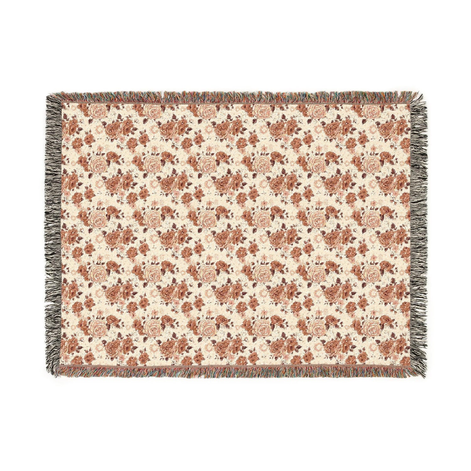 Cozy Woven Blanket, Warm Floral Throw for Home Decor, Blanket for Picnics, Gift for Her, Boho Bedroom Accessory