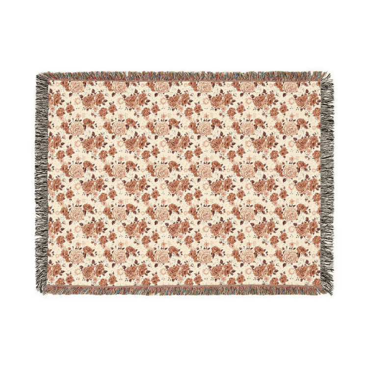 Cozy Woven Blanket, Warm Floral Throw for Home Decor, Blanket for Picnics, Gift for Her, Boho Bedroom Accessory
