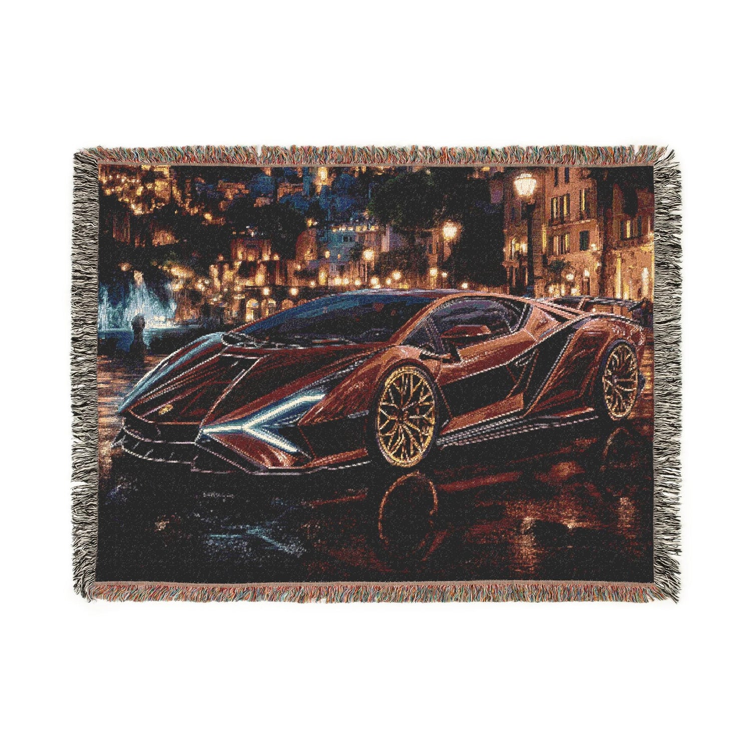 Luxury Car Lover Woven Blanket, Cozy Home Decor, Gift for Him, Automotive Enthusiast, Unique Car-Themed Gift, Soft Throw Blanket