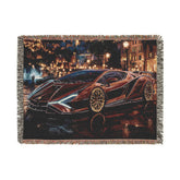 Luxury Car Lover Woven Blanket, Cozy Home Decor, Gift for Him, Automotive Enthusiast, Unique Car-Themed Gift, Soft Throw Blanket