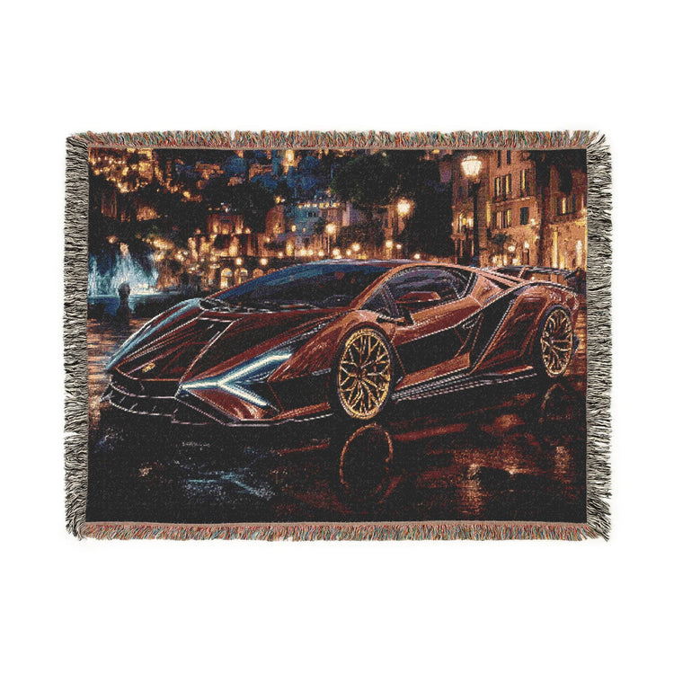 Luxury Car Lover Woven Blanket, Cozy Home Decor, Gift for Him, Automotive Enthusiast, Unique Car-Themed Gift, Soft Throw Blanket