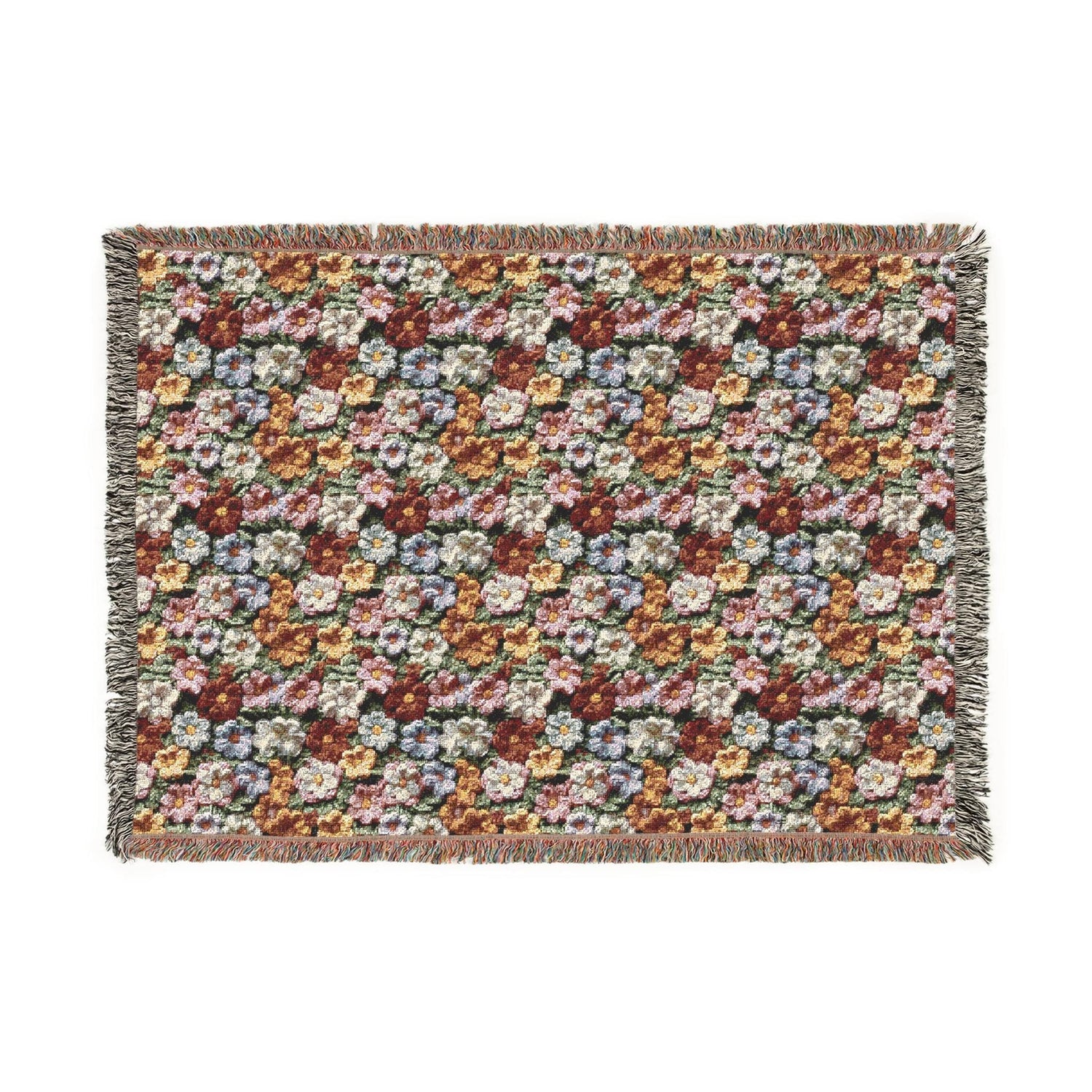 Floral Woven Blanket, Cozy Throw, Boho Home Decor, Perfect for Picnics, Gifts for Her, Warm Layer for All Seasons