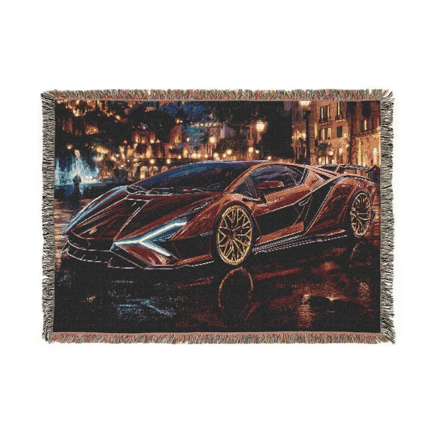 Luxury Car Lover Woven Blanket, Cozy Home Decor, Gift for Him, Automotive Enthusiast, Unique Car-Themed Gift, Soft Throw Blanket