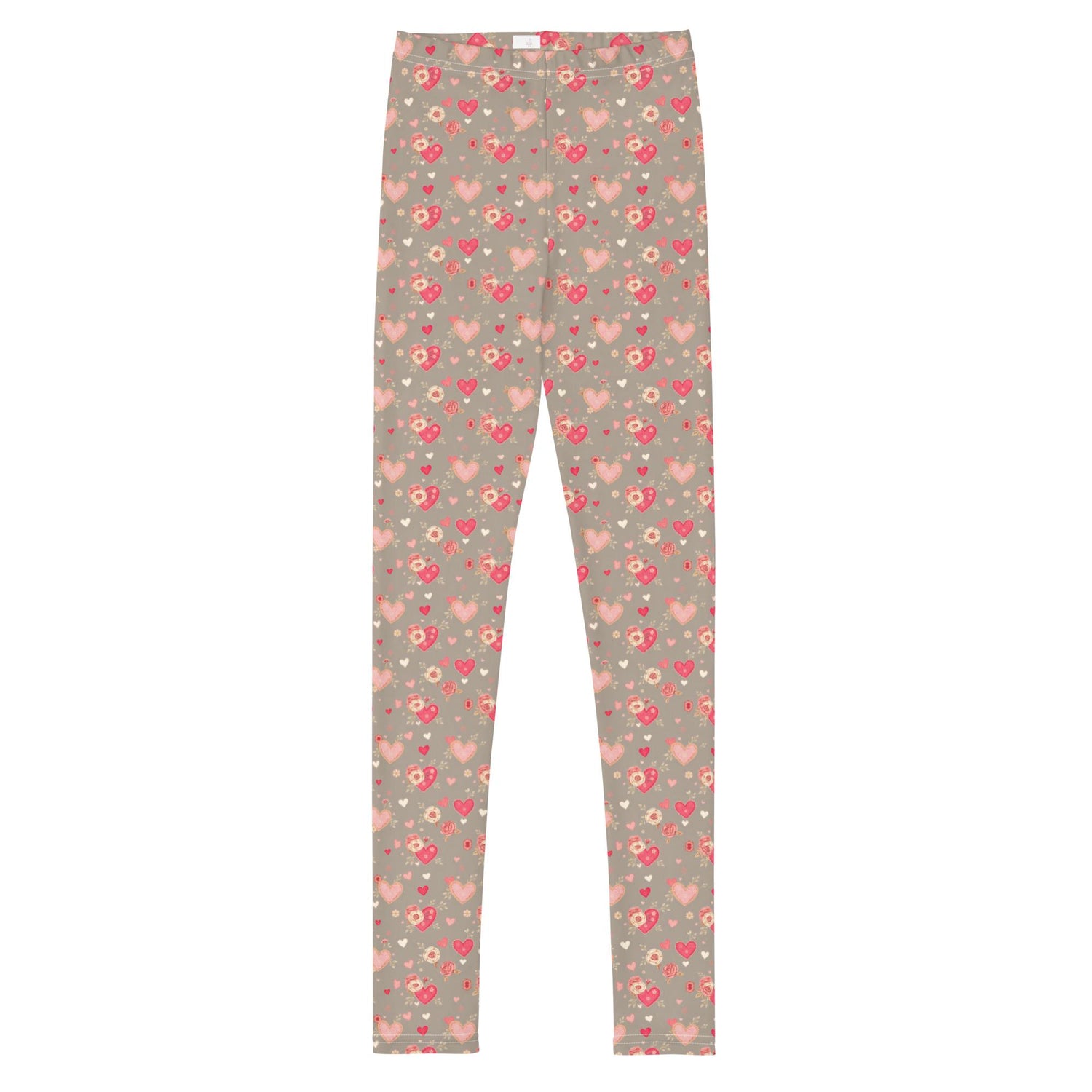 Love & Heart Youth Leggings – Perfect Valentine’s Day Gift for Girls