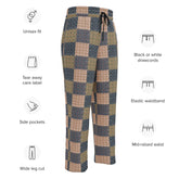 Men’s Geometric Checker Pattern Wide Leg Pants – Trendy Retro Style, Comfortable Loose Fit, Modern Fashion Statement, Streetwear Chic