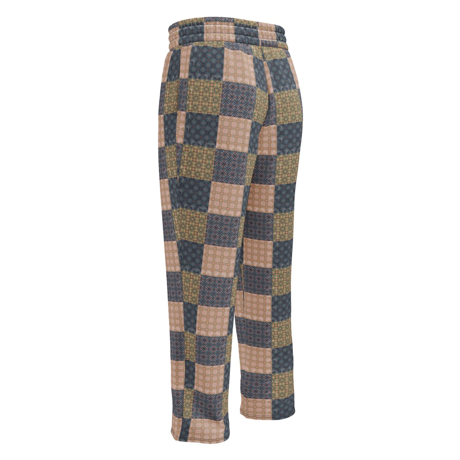 Men’s Geometric Checker Pattern Wide Leg Pants – Trendy Retro Style, Comfortable Loose Fit, Modern Fashion Statement, Streetwear Chic